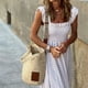 thumbnail image 2 of Vestido retro a cuadros con fruncido y tirantes finos para mujer, 2 of 5