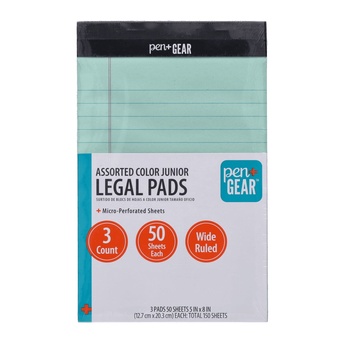 Block Legal Pen Gear 5x8 50 Hojas 3 Unidades Pastel