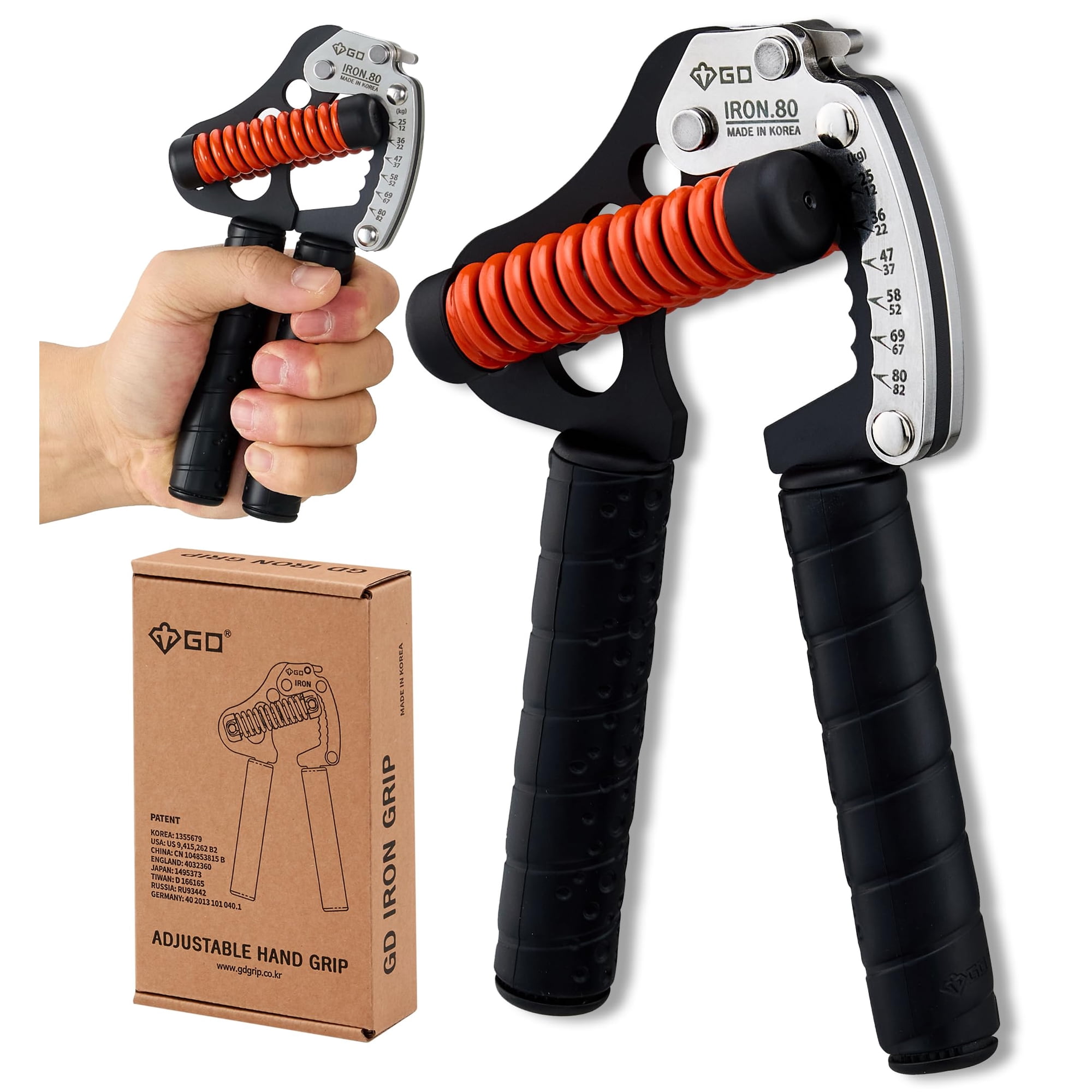 Pinza De Mano Ajustable Grip Strength Trainer Gd Iron Grip