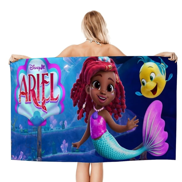 Ariel Junior Toalla de playa de secado rápido con diseño temático, regalo para mujeres y niñas, ideal para cumpleaños, fans, amantes de la música, uso en la playa o al aire libre, 78 × 150 cm