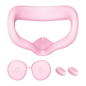 Cubierta Facial Y Cubierta De Lente Aaronmei Compatible Meta Quest 3S Rosa