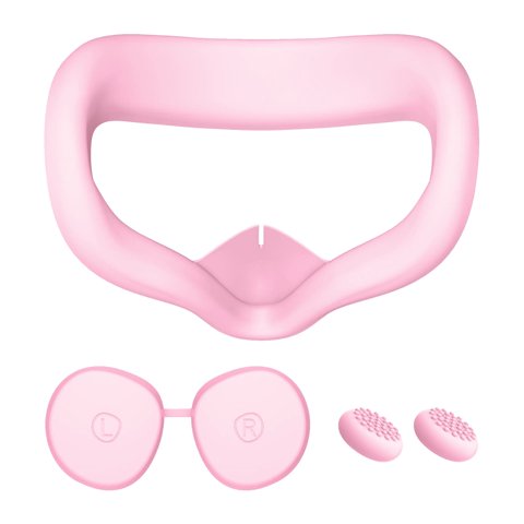 Cubierta Facial Y Cubierta De Lente Aaronmei Compatible Meta Quest 3S Rosa