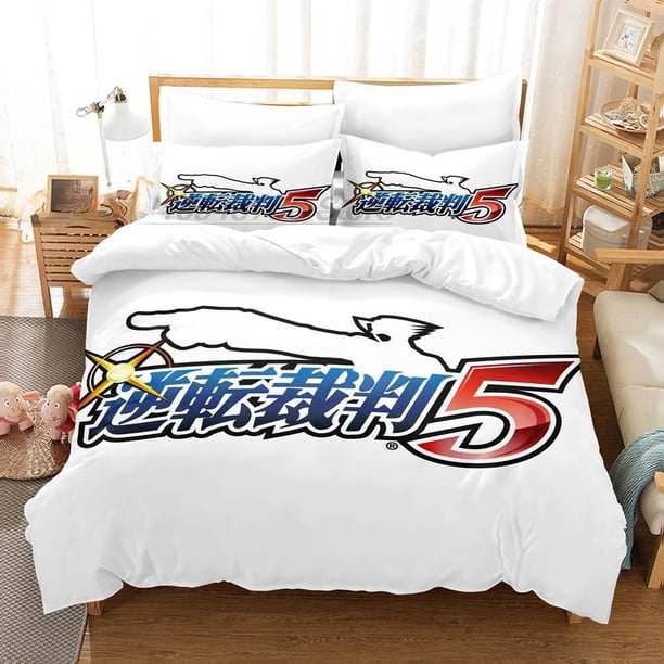 New Anime Gyakuten Saiban Bedding Set Single Twin Full Size Bed Set Adult Kid Bedroom Duvet cover Sets Home Textiles Bed Sheets