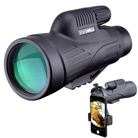 Telescopio monocular Starboosa 12x50 HD con soporte para smartphone