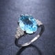 thumbnail image 1 of Elegant Halo Ring with Oval Cut Zircon - Perfect Anniversary, Proposal, and Wedding Gift for Women, 1 of 5