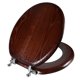 thumbnail image 1 of Asiento de Inodoro Redondo Angel Shield Madera Nogal Oscuro 44x36x5 cm, 1 of 7