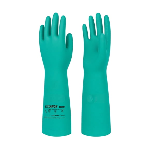 Guantes resistentes a productos químicos LANON Nitrile Reutilizables XL Green