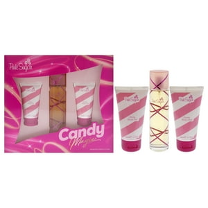 Aquolina - Magia De Caramelo De Azúcar Rosa De Para Mujer - Set De Regalo Edt Spray, Gel De Ducha Brillante, Loción Corporal Cremosa