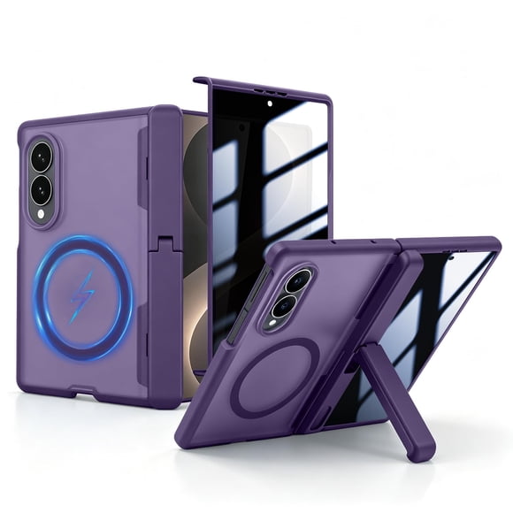 Funda LIDEEYA Galaxy Z Fold 8 Morado con Soporte Plegable