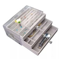 Aventura Store - Organizador De Acrílico Con 3 Bandejas Para Guardar Joyas