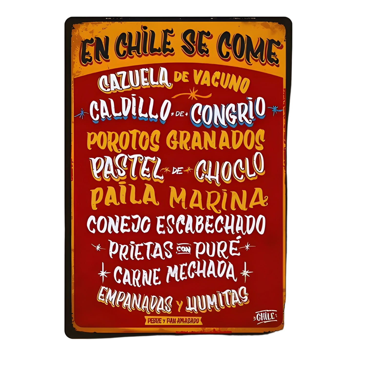 Genérico - Cuadro Quincho Frase Chile Se Come 40x30 Cm