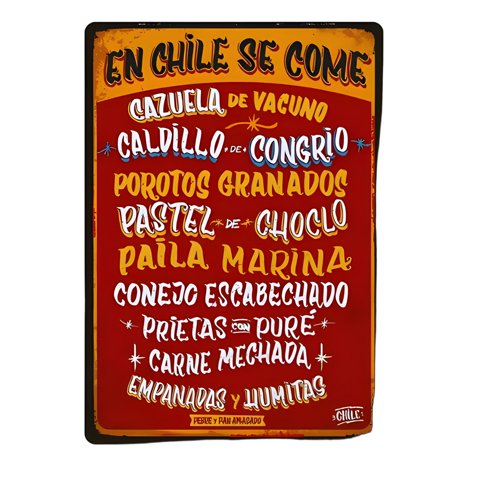 Genérico - Cuadro Quincho Frase Chile Se Come 40X30 Cm