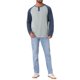 thumbnail image 2 of Edición INSPIRE CHIC Camisetas de Hombre Manga Larga Raglán Casual Béisbol Henley Tallas 2XL Gris Marino, 2 of 6