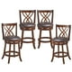 thumbnail image 1 of Juego de 4 taburetes de bar COSTWAY, giratorios 360°, marco de madera de caucho, 1 of 3