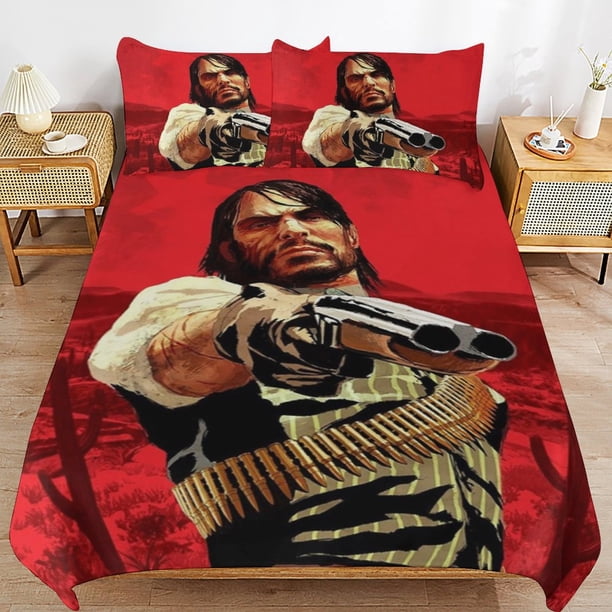 Red Dead Redemption Comforter Set 3 Pieces Quilt Cover Set Soft Bedding Sets for All Seasons