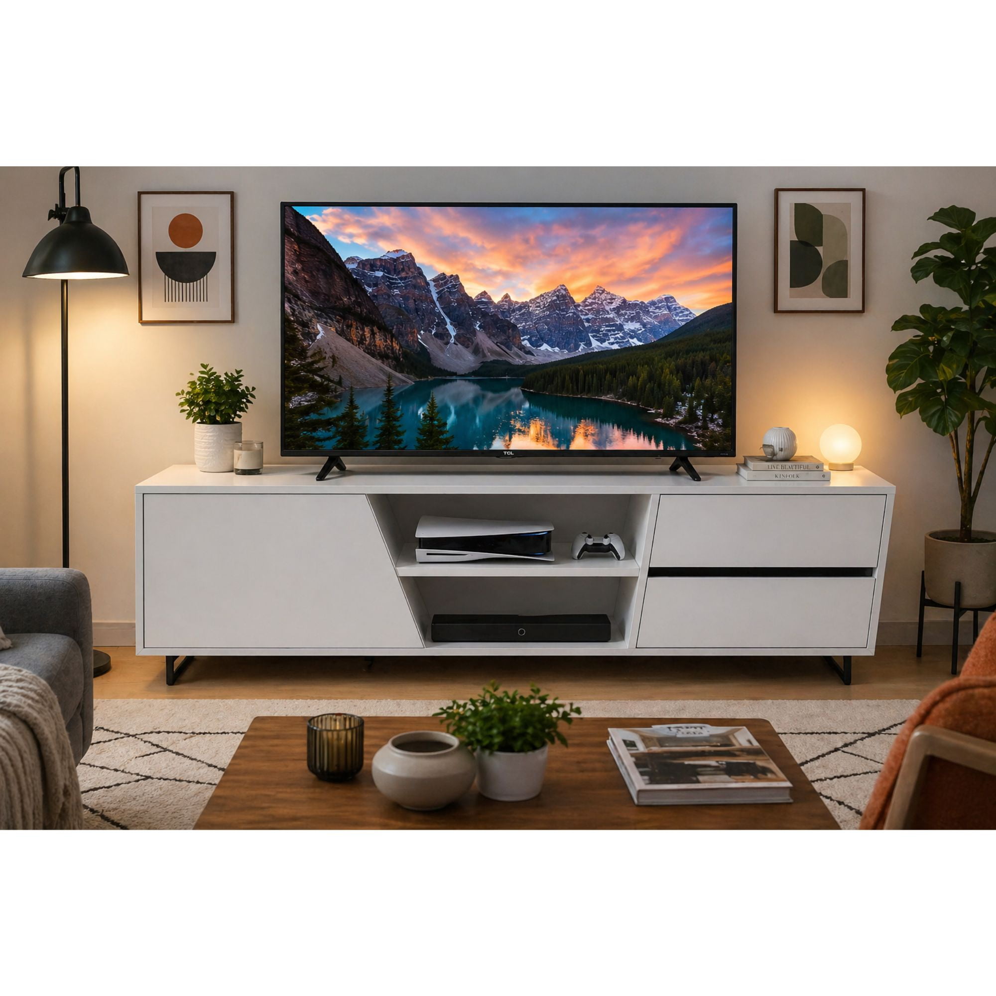 Velazio - Rack Para Tv Hasta 55" Blanco