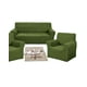 thumbnail image 2 of Set De Fundas De Sofa 3+1+1 - Diseño Cuadrille Verde Oliva, 2 of 3