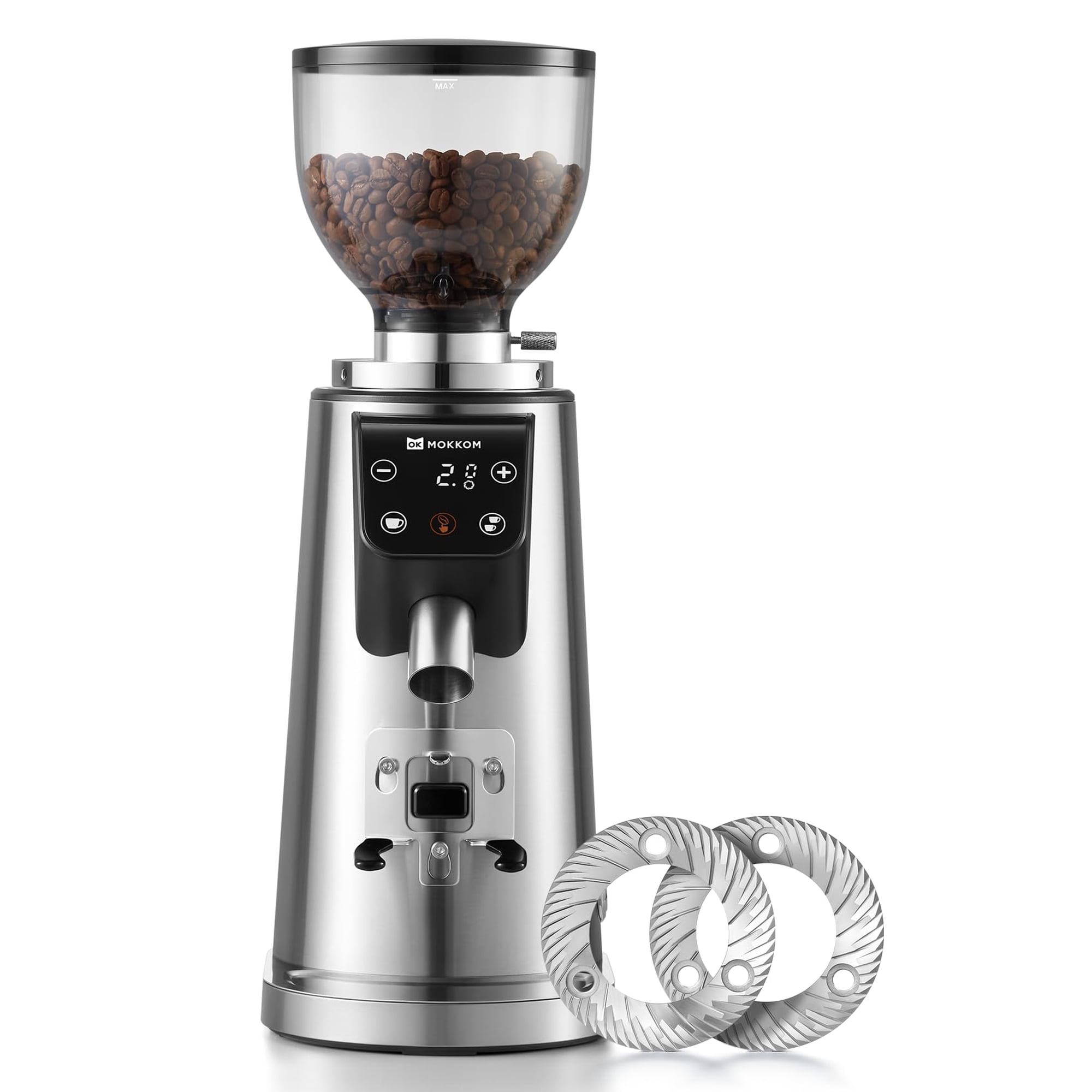 Molinillo De Café Mokkom Professional 64mm Flat Burr 100 Grind