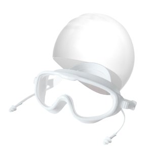 Ioensy - Gafas De Natación Y Gorro, Gafas De Natación Portátiles Para Buceo, Natación, Piscina, Color Blanco
