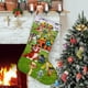 thumbnail image 1 of Leo y Tig Tema: Calcetines de Navidad, fino lino blanco para colgar en escaleras y chimenea, decoración navideña para el hogar, regalo de Navidad. 45cm × 32cm, 1 of 5