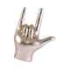 thumbnail image 2 of Love You Finger Gesture Estatua Estatuilla Rock Mano Escultura Para Gabinete Champán, 2 of 2