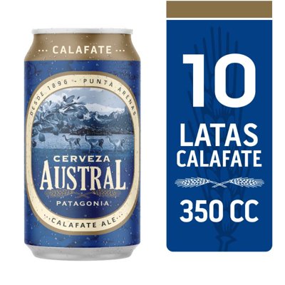 Cerveza Calafate Ale 5° Pack 10 Lata 10 Un Austral