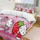 thumbnail image 3 of Comforter Set Queen Size Strawberry Hello Kitty Set with 2 Pillowcases for All SeasonsBedding Set 3pcs for Kids Boys Girls Bedroom Decor Bed Sheets, 3 of 5