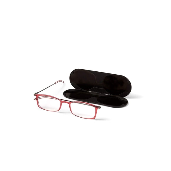 Anteojos Milano Rectangulares Rojos Con +2 00 De Aumento