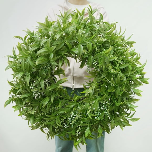 Corona Artificial de Eucalipto Verde JDKPK 66 cm (26 Pulgadas)