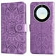 thumbnail image 1 of Funda tipo cartera FOXDOCK para Honor Magic 5 Lite , diseño girasol en relieve, cuero PU, cierre magnético, soporte y tarjetero, 1 of 5