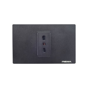 Enchufe 10/16A Simple Línea Arrayán Negro - Rema