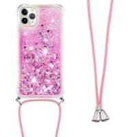 Funda Foxdock Para Iphone 11 Pro Max Con Cuerda Ajustable, Brillo Líquido, Protección Antigolpes Y Lente – Ideal Para Regalo