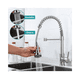 thumbnail image 3 of Llave Monomando Belug Lavaplatos Cocina Grifo Flexible Plateado Plateado Brillante, 3 of 5
