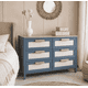 thumbnail image 2 of Cómoda "Patagua" 6 Cajones Mueble de Madera con Frentes de Lino - Azúl Marino - 120x40x90 cm, 2 of 3