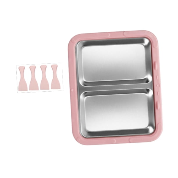 Máquina para Hacer Helados Bandeja para Helados Divertidas Actividades para Padres E Hijos Multiusos Fácil de Limpiar Casera DIY Portátil Placa Fría I Rosa sin tapa