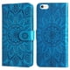 thumbnail image 2 of Funda tipo cartera FOXDOCK para iPhone 6 Plus , diseño girasol en relieve, cuero PU, cierre magnético, soporte y tarjetero, 2 of 5