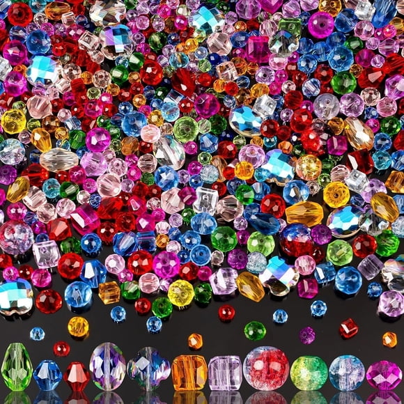 Abalorios de Vidrio OuMuaMua 636 Piezas Cristal Multicolor