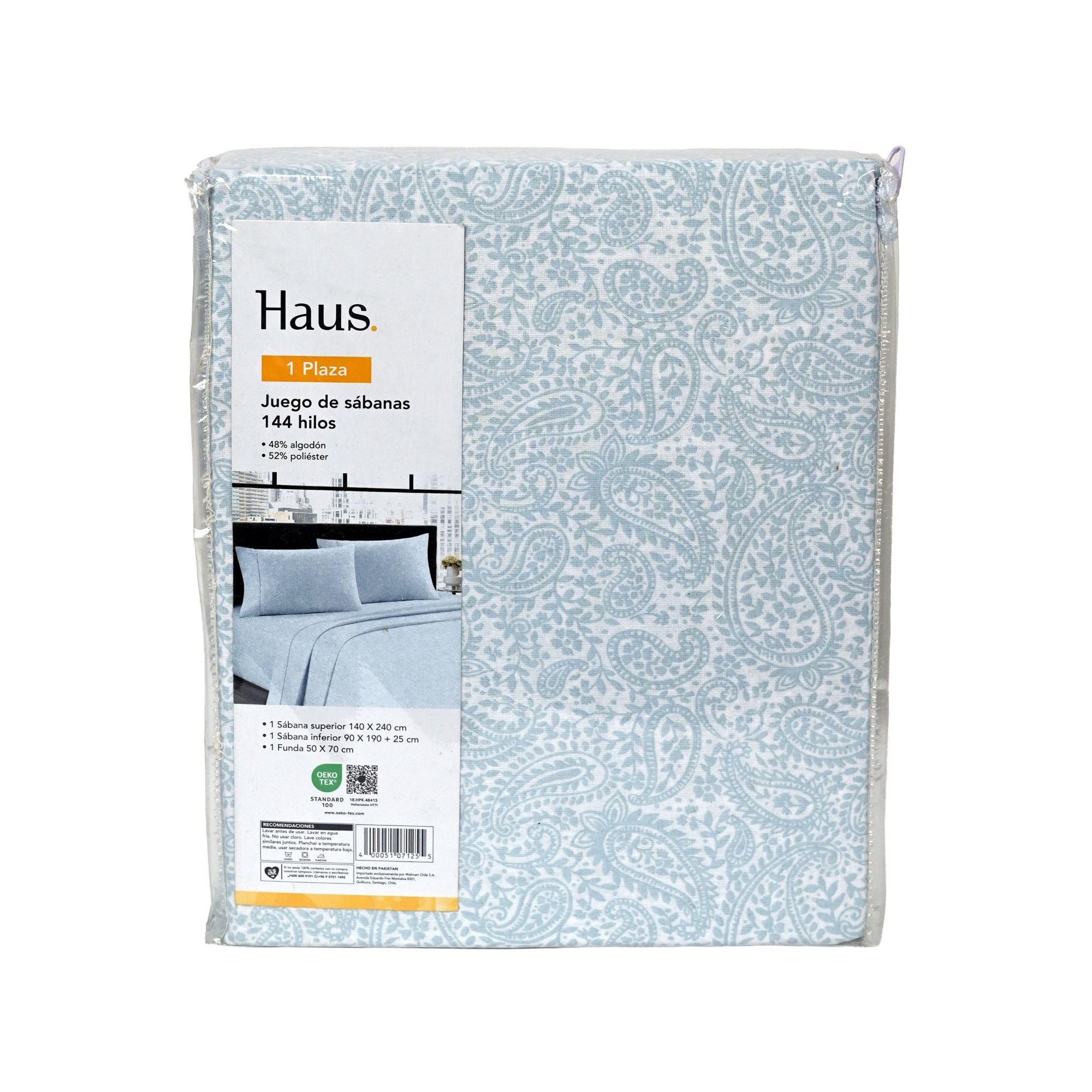 Haus - Juego De Sábanas 1 Plaza 144 Hilos Poliester
