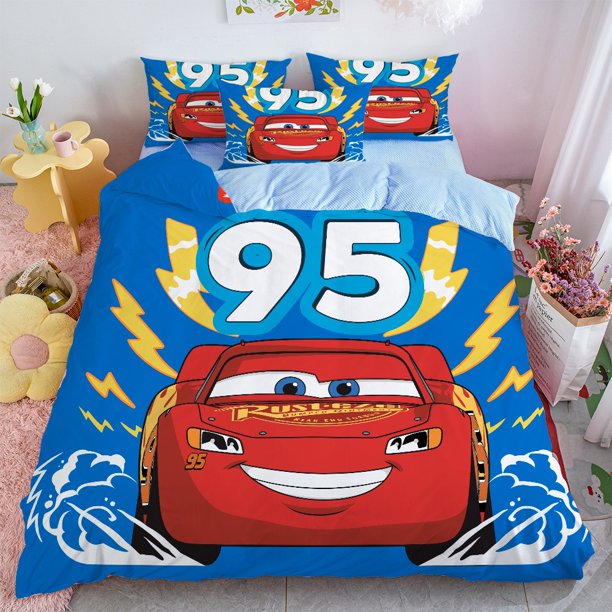 Lightning McQueen Bedding Sets,mcqueen cars set Duvet Cover for Children Boys Gift,Cars Theme Quilt Cover Bed Sheets