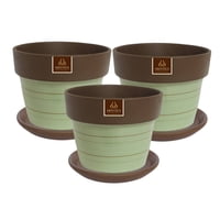 Pottery - Set De 3 Maceta Greta 22Cm Menta Y Sus Platos
