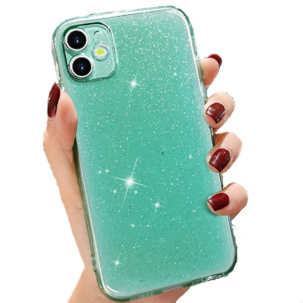 Carcasas Colores Candy Con Brillo Silicona Para iPhone XR Turquesa