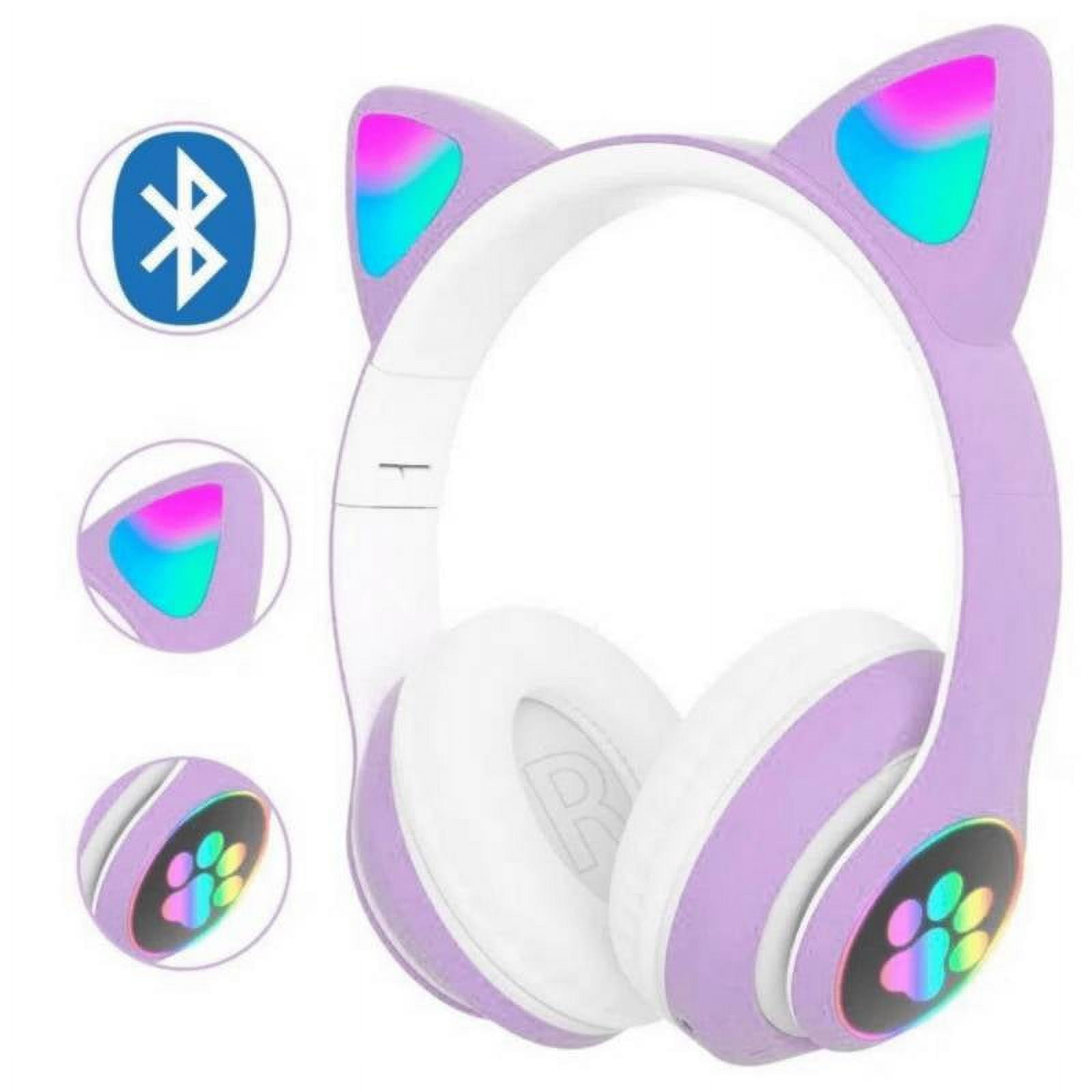 Genérico - Audífonos Bluetooth Orejas De Gatos Cat Ear Led