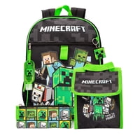 Set De Mochilas Minecraft Kids School Con Lonchera, 5 Piezas