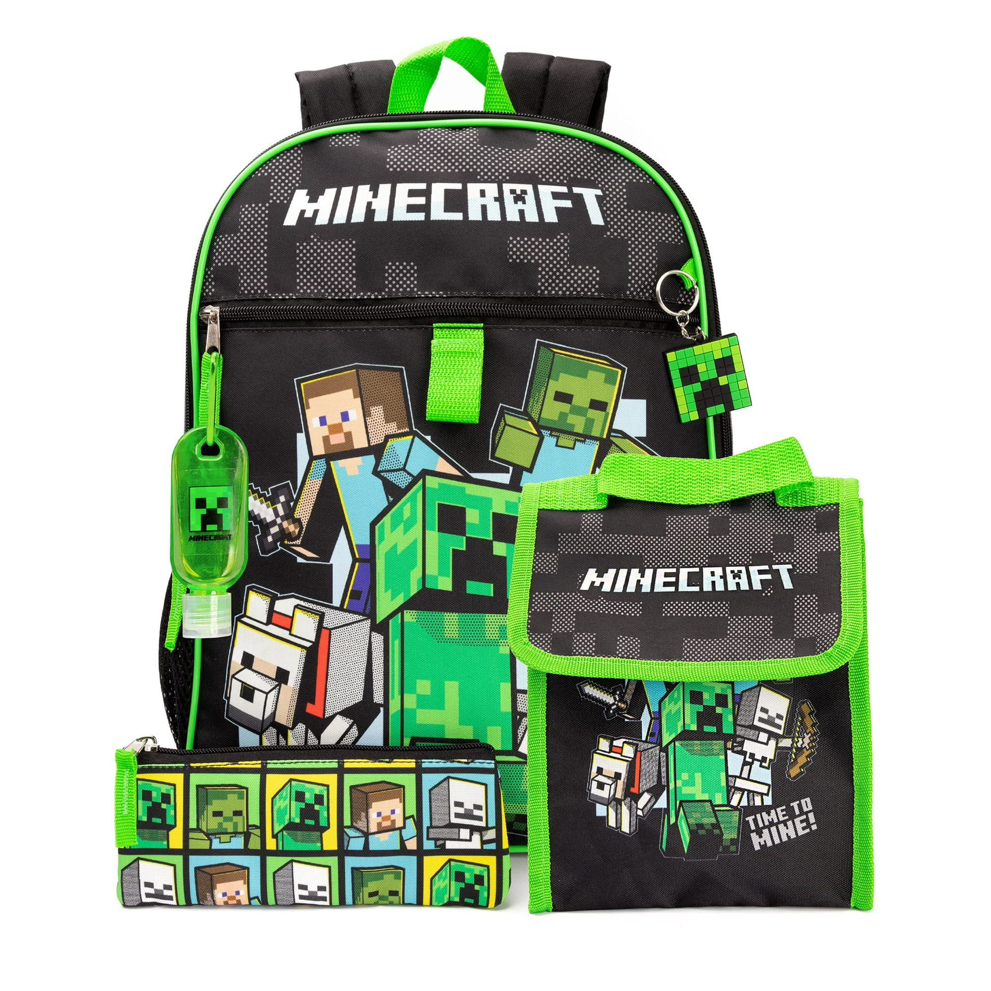 Set De Mochilas Minecraft Kids School Con Lonchera, 5 Piezas