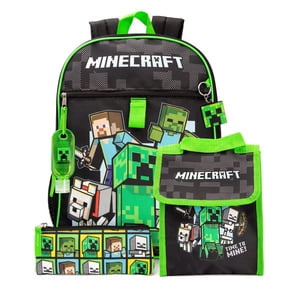 Set De Mochilas Minecraft Kids School Con Lonchera, 5 Piezas