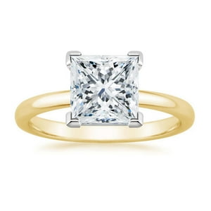 Anillo Paris Jewelry 18K Yellow Gold 3Ct Created White Sapphire Princess Tallas 5-10