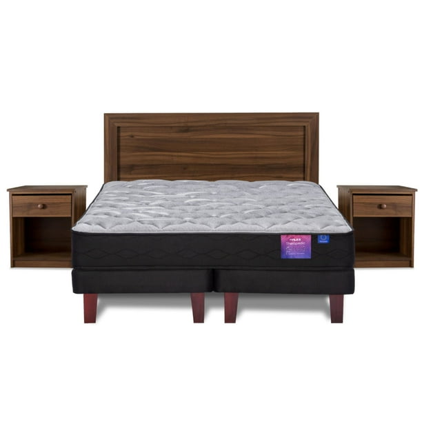 Cama Europea Therapedic Plus 2 Plaza Base Dividida (150X200) Flex + Set Asturias