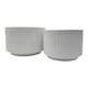 thumbnail image 2 of Set 2 Maceteros Maceta De Ceramica Blanco Lineas Verticales, 2 of 8