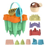 Magideal - 14 Piezas De Castillos De Arena Para Niños, Juguetes De Playa, Accesorios De Verano Para Exteriores, Palas De Arena, Cubos De Playa Para Niños Y Niñas. Verde