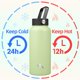 thumbnail image 2 of Botella de agua Konokyo con aislamiento de acero inoxidable, 950 ml, con 3 tapas, 2 of 7